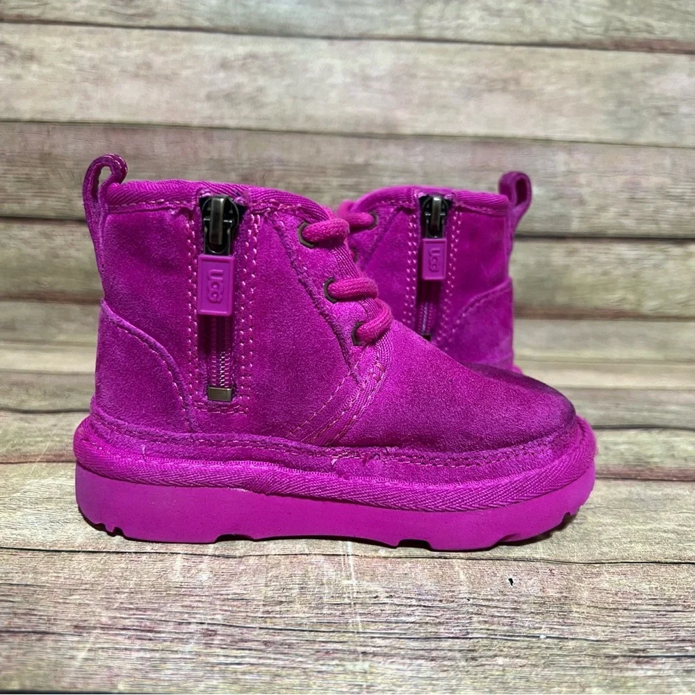 Ugg Pink Suede Neumel Ankle Boots